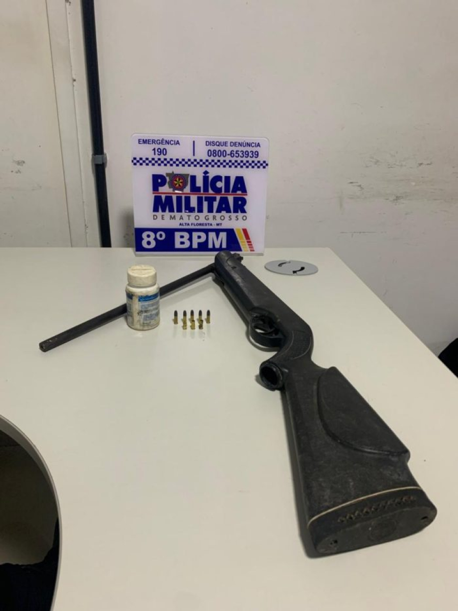 Disparos contra gato levam à prisão de idoso por arma adulterada em Alta Floresta